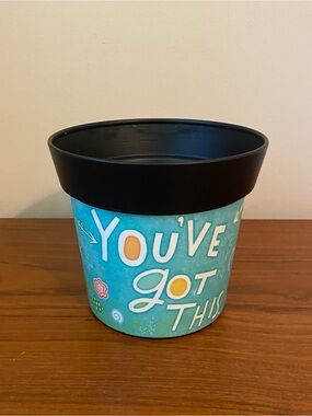 🍀Inspirational 'You've Got This' Decorative Planter - Teal & Black